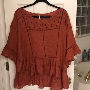 Rust cropped Shirt